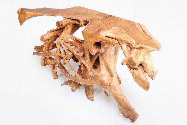 Naturel Teak Root Console Table, Brown - Dyag East