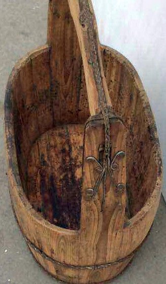 Oval Shaped Vintage Chinese Water Basket - Dyag East