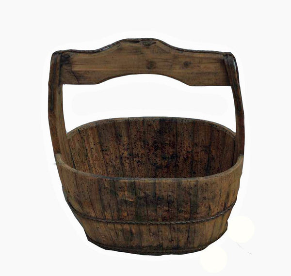 Oval Shaped Vintage Chinese Water Basket - Dyag East