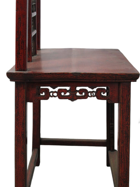 Pair Antique Chinese Blue Eye Side Chairs - Dyag East
