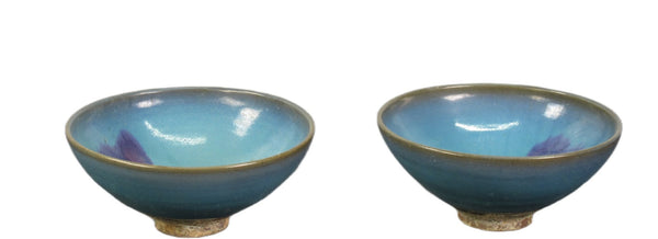 Pair Blue and Purple Ceramics Bowls - Dyag East