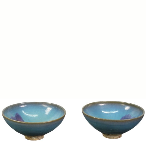 Pair Blue and Purple Ceramics Bowls - Dyag East