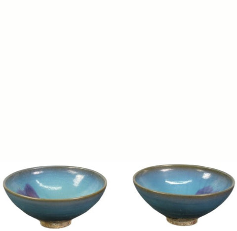 Pair Blue and Purple Ceramics Bowls - Dyag East