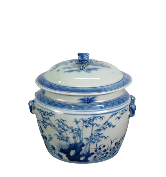 Pair Blue & White Jar with lid - Dyag East