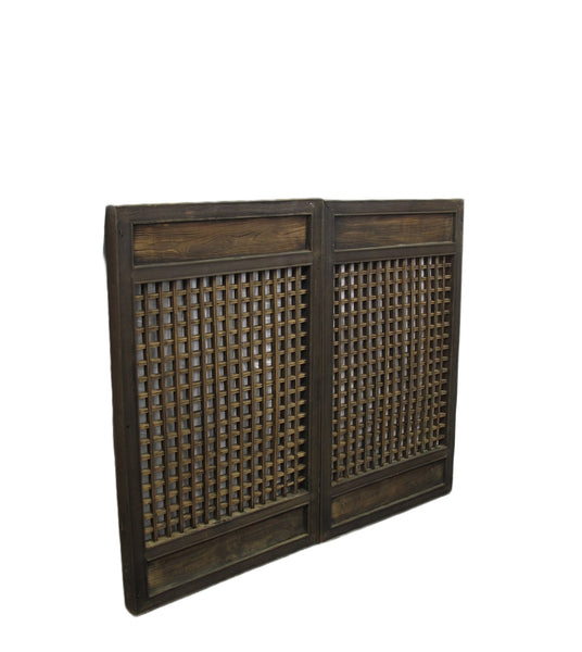 Pair of Antique Chinese Latticed Screen Panel 1 - Dyag East