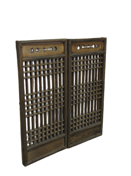Pair of Antique Chinese Latticed Screen Panel 2 - Dyag East