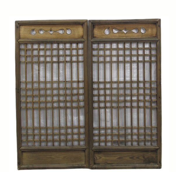 Pair of Antique Chinese Latticed Screen Panel 2 - Dyag East