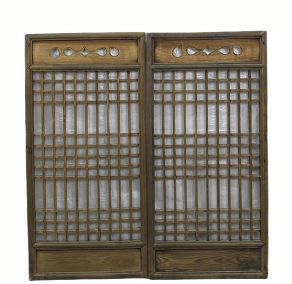 Pair of Antique Chinese Latticed Screen Panel 2 - Dyag East