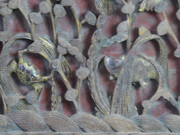 Pair of Hand Carved Antique Chinese Wall Hanging Panel - Dyag East
