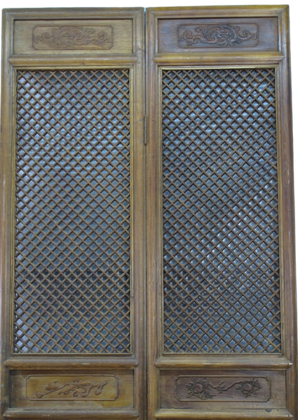 Pair of Lattice Screen Door Panel - Dyag East