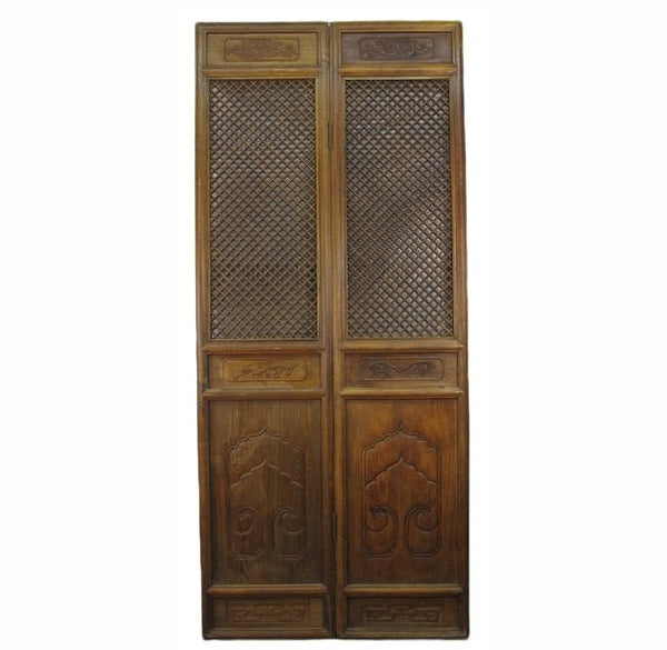 Pair of Lattice Screen Door Panel - Dyag East