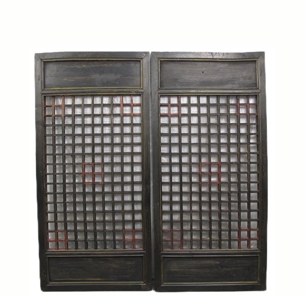 Pair of Vintage Chinese Latticed Screen Panel 4 - Dyag East