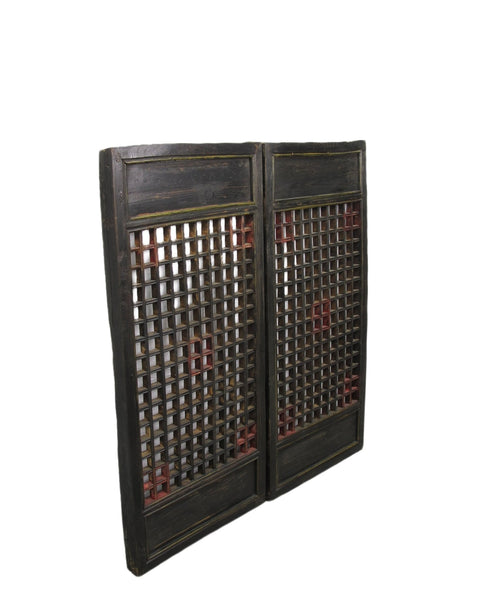 Pair of Vintage Chinese Latticed Screen Panel 4 - Dyag East