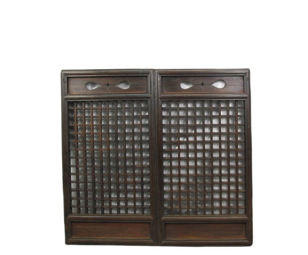Pair of Vintage Chinese Latticed Screen Panel 5 - Dyag East