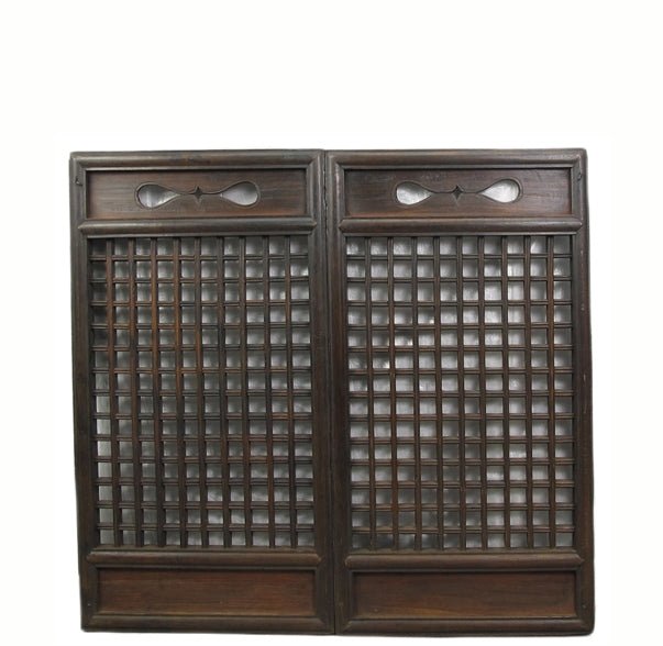 Pair of Vintage Chinese Latticed Screen Panel 5 - Dyag East