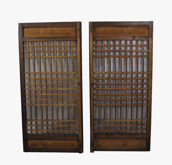 Pair of Vintage Chinese Latticed Screen Panel 6 - Dyag East