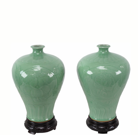 Celadon Hongmei Porcelain Vase - Dyag East
