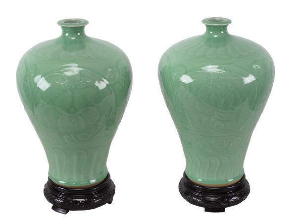 Celadon Hongmei Porcelain Vase - Dyag East