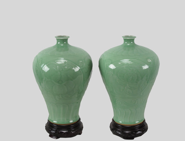 Celadon Hongmei Porcelain Vase - Dyag East