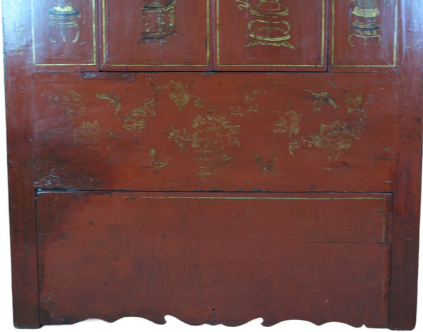 Red Antique Chinese Wedding Cabinet – 77 inches Tall - Dyag East