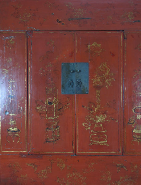 Red Antique Chinese Wedding Cabinet – 77 inches Tall - Dyag East