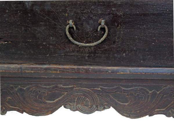 Reddish Brown Antique Chinese 3 Drawers Table - Dyag East
