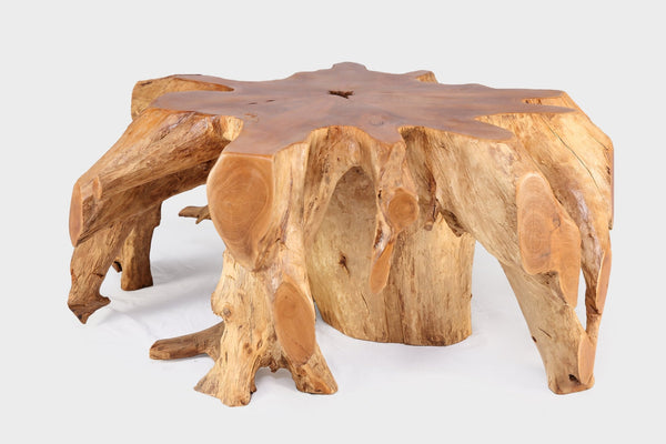 Round 36" Inch Organic Teak Root Coffee Table 27 - Dyag East