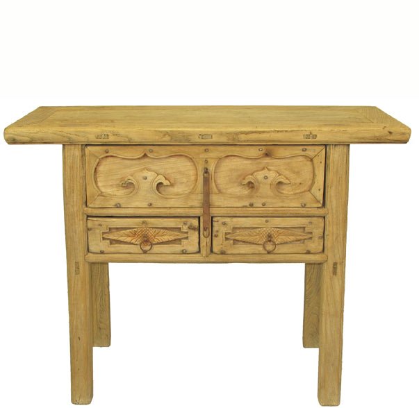 Rustic Asian Dressers with Decorative Carved Drawer Fronts 3 & 4 - Dyag East