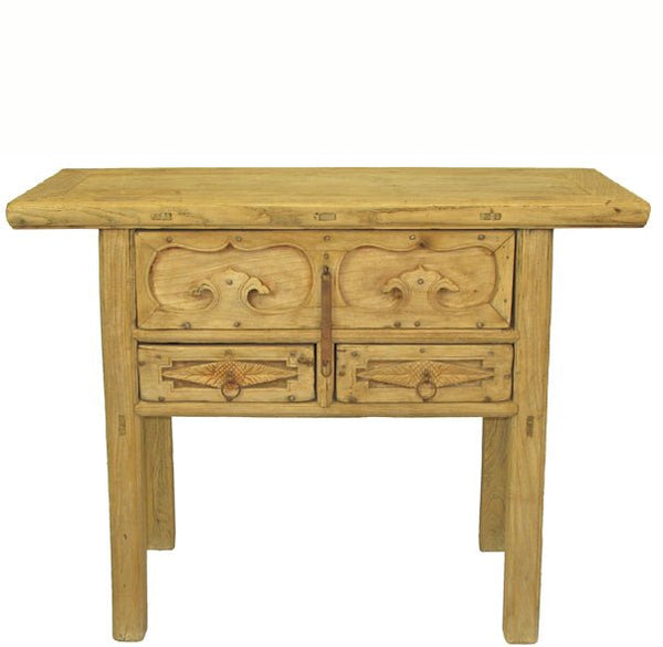 Rustic Asian Dressers with Decorative Carved Drawer Fronts 3 & 4 - Dyag East