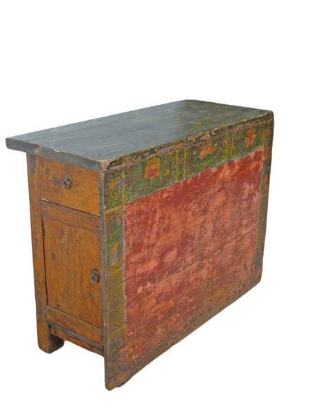 Rustic Red/Green Antique Cabinet - Dyag East