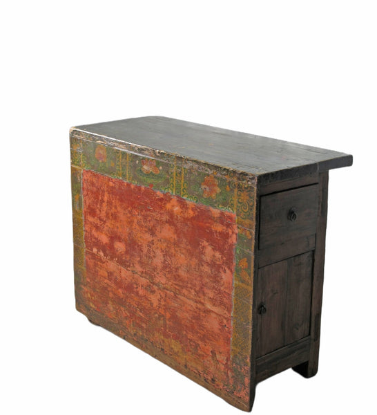 Rustic Red/Green Antique Cabinet - Dyag East