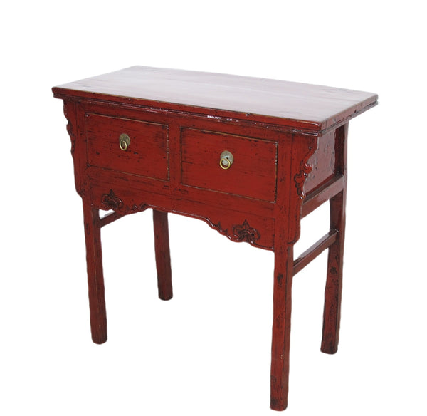Small Red Vintage Wine Console Table - Dyag East