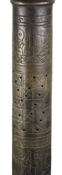 Solid Turkish Brass Candle Holder with Hand Etched Patterns 2 - Dyag East