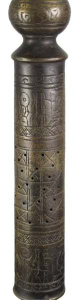 Solid Turkish Brass Candle Holder with Hand Etched Patterns 2 - Dyag East