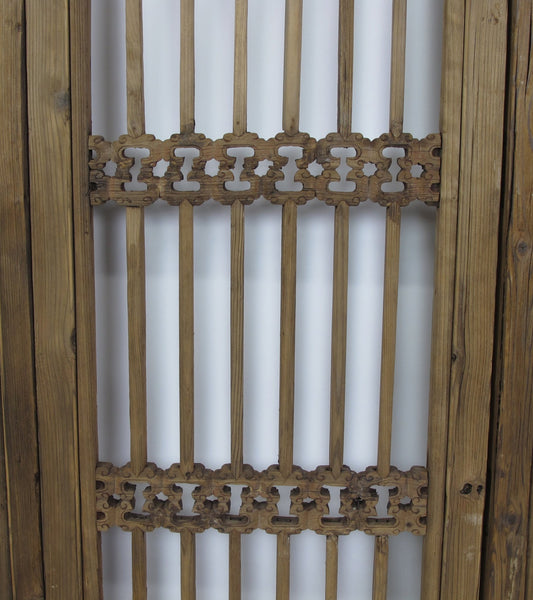 Three Antique Chinese Wood Screen Panels - Dyag East