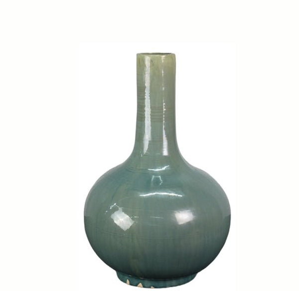 Turquoise Long Neck Vase - Dyag East