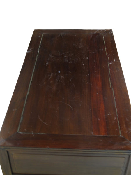 Vintage 5 Drawers with Cracked Ice Foot Rest Desk - Dyag East