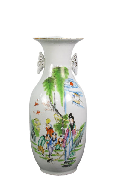 Vintage Chinese Famille Rose Porcelain Vase - Dyag East