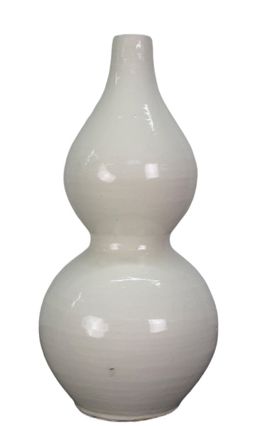 White Bottle Gourd Shape Vase - Dyag East