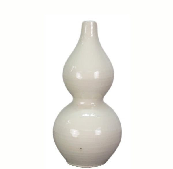 White Bottle Gourd Shape Vase - Dyag East