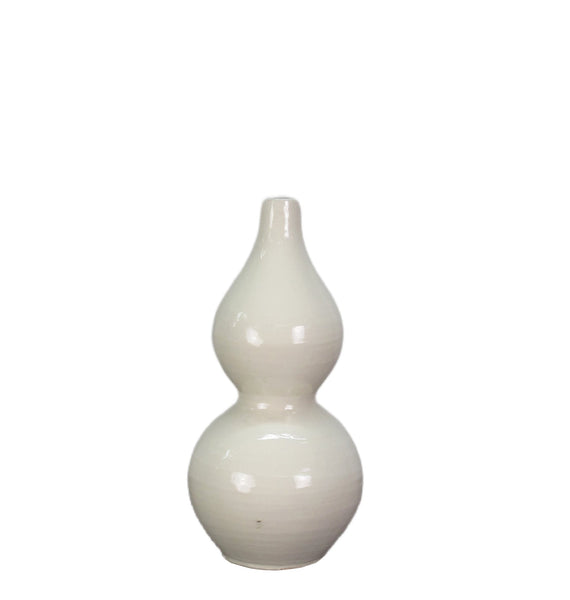 White Bottle Gourd Shape Vase - Dyag East