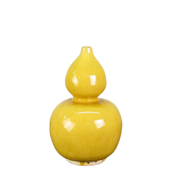 Yellow Bottle Gourd Shape Vase - Dyag East