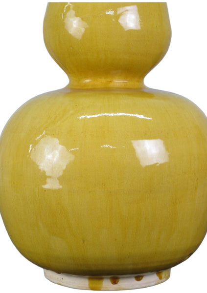 Yellow Bottle Gourd Shape Vase - Dyag East