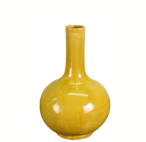 Yellow Long Neck Vase - Dyag East