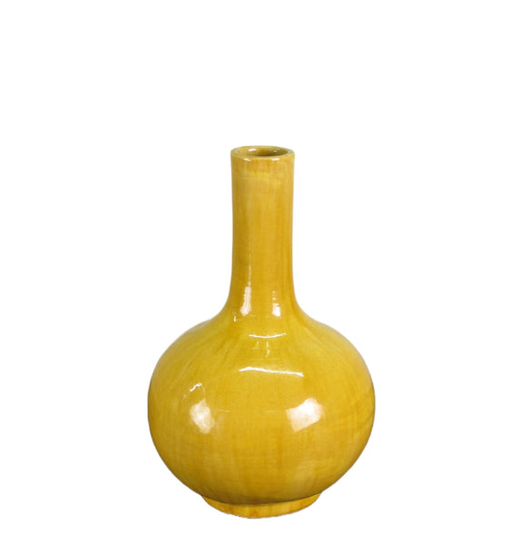 Yellow Long Neck Vase - Dyag East