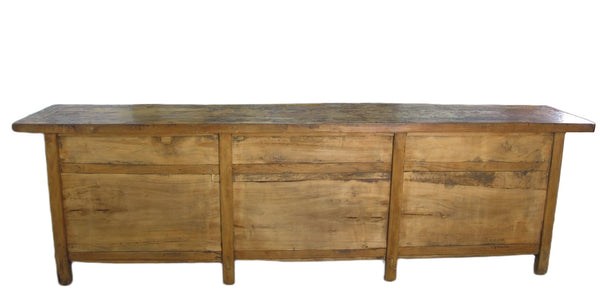 Z - 9 Feet Long Red Antique Chinese Buffet Sideboard Cabinet - Dyag East