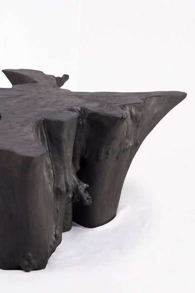 Z - Black Burnt Organic Teak Root Coffee Table 84 - Dyag East