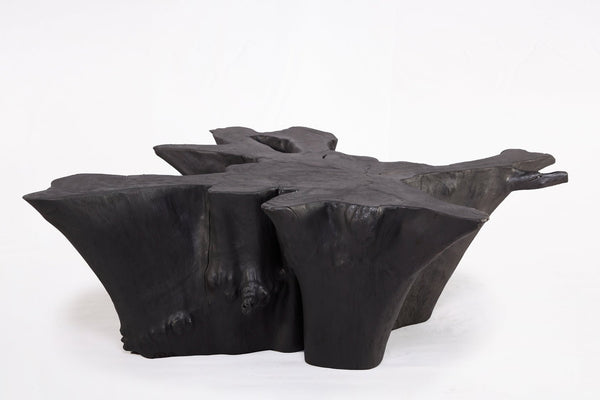 Z - Black Burnt Organic Teak Root Coffee Table 84 - Dyag East