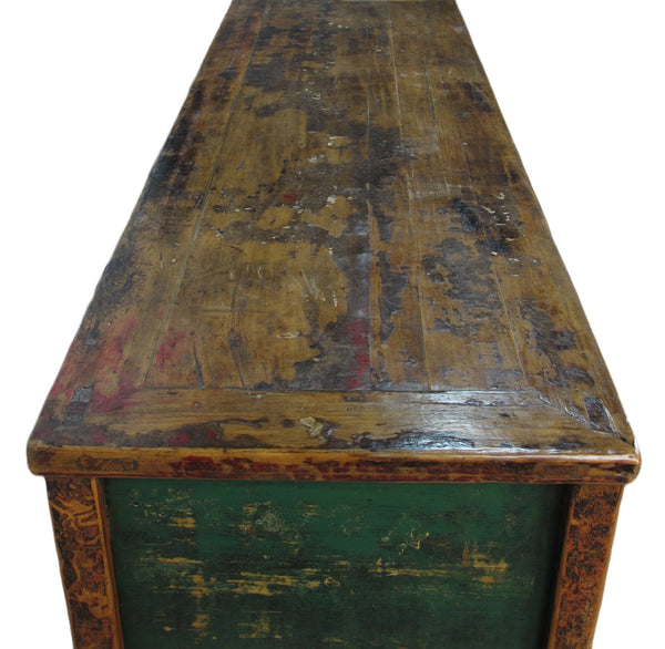 Z - Four Drawer Antique Red Chinese Sideboard Cabinet - Dyag East