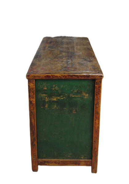 Z - Four Drawer Antique Red Chinese Sideboard Cabinet - Dyag East